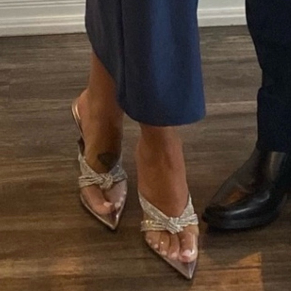 Zara Metallic Silver Heels